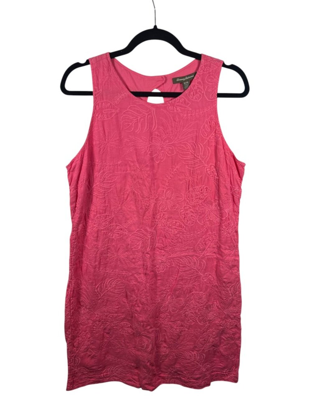 Tommy Bahama Dress Womens Medium Sheath Embroidered Sleeveless Beach Summer